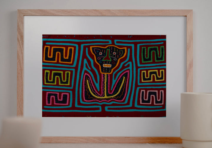 Burgundy And Turquoise Jungle Cat Mola