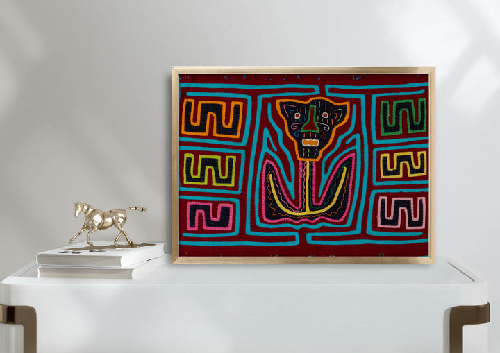 Burgundy And Turquoise Jungle Cat Mola