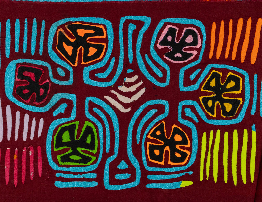 Burgundy And Turquoise Tropical Snowflake Mola