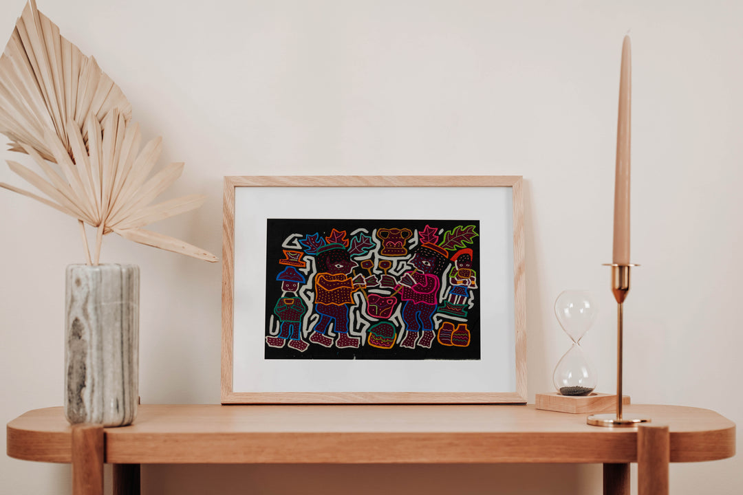 Flute And Macaras In The San Blas Islands Mola