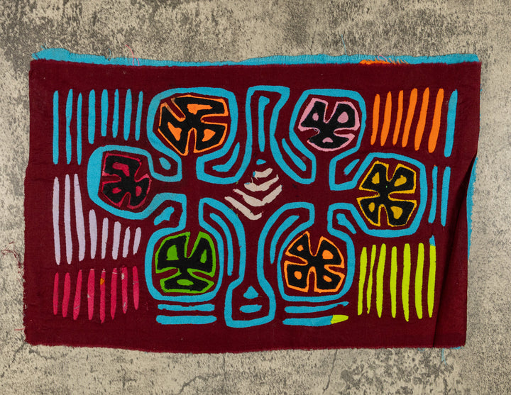 Burgundy And Turquoise Tropical Snowflake Mola