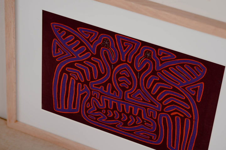 Burgundy Orange And Blue Seagull And Fish Mola