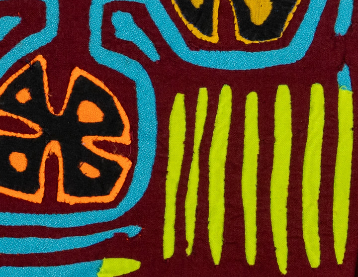 Burgundy And Turquoise Tropical Snowflake Mola