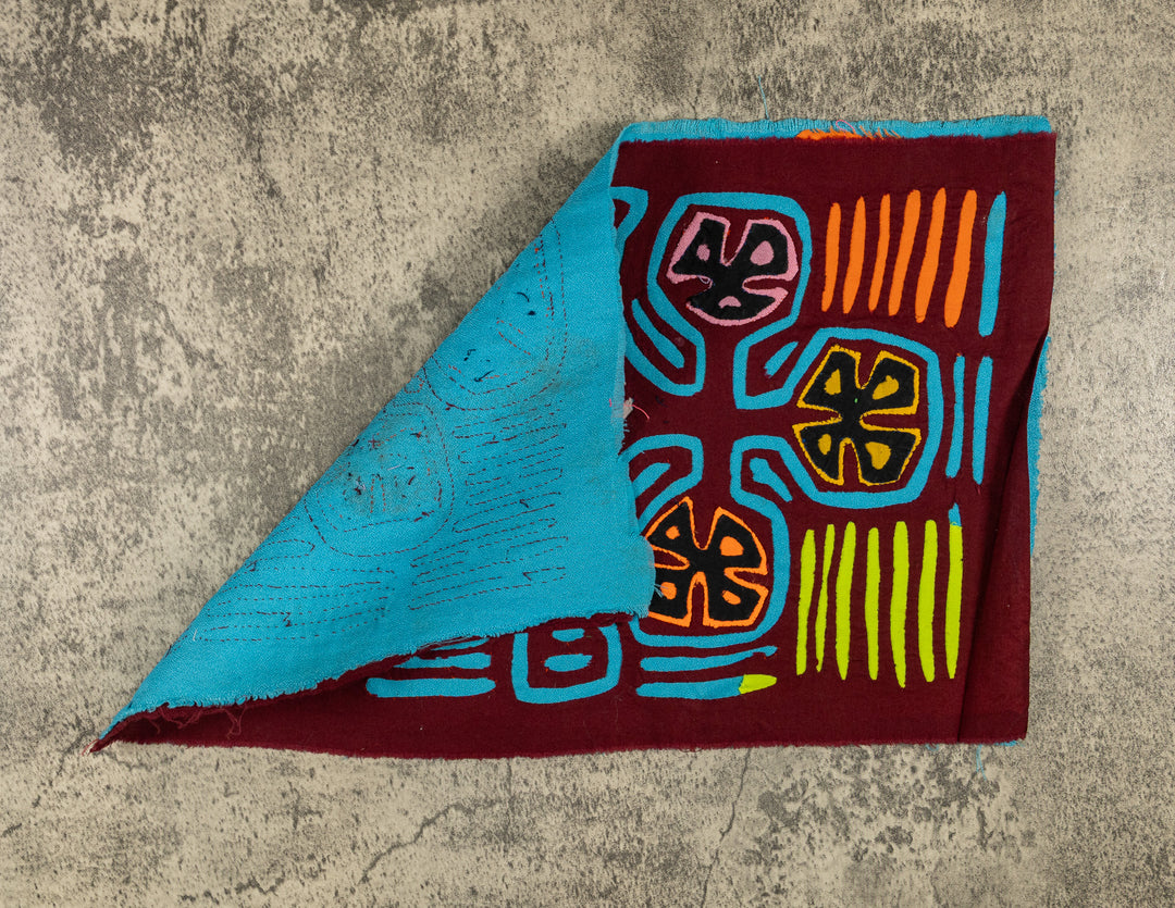 Burgundy And Turquoise Tropical Snowflake Mola
