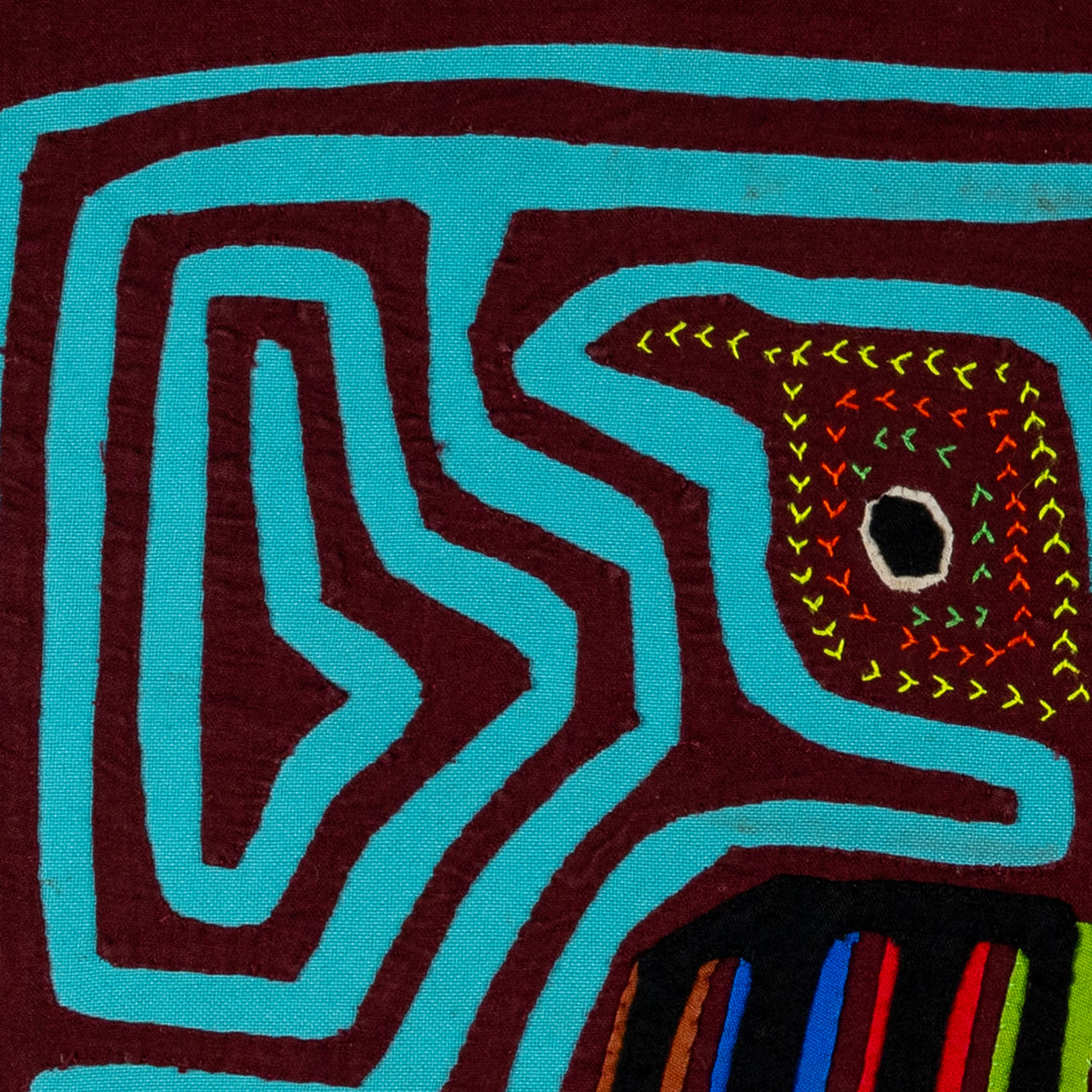Burgundy And Turquoise Peace Dove Mola