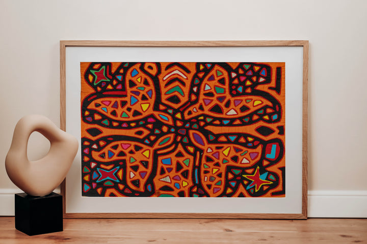 Psychedelic Orange Tulip Flowers Museum Quality Mola
