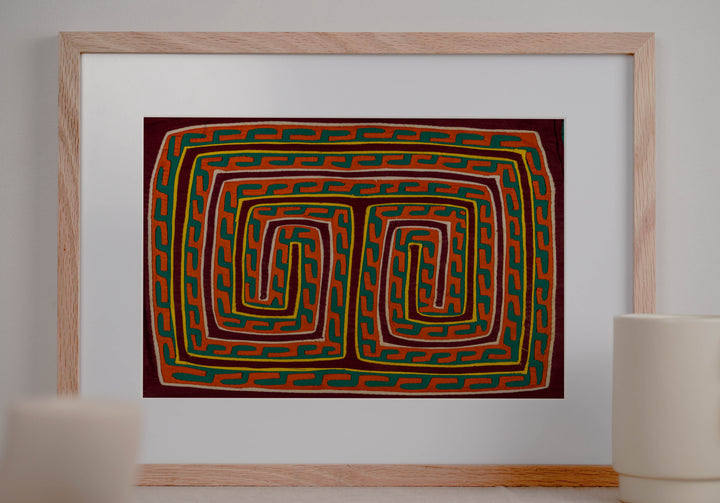 Orange And Green Hermit Crab Trail Design Mola