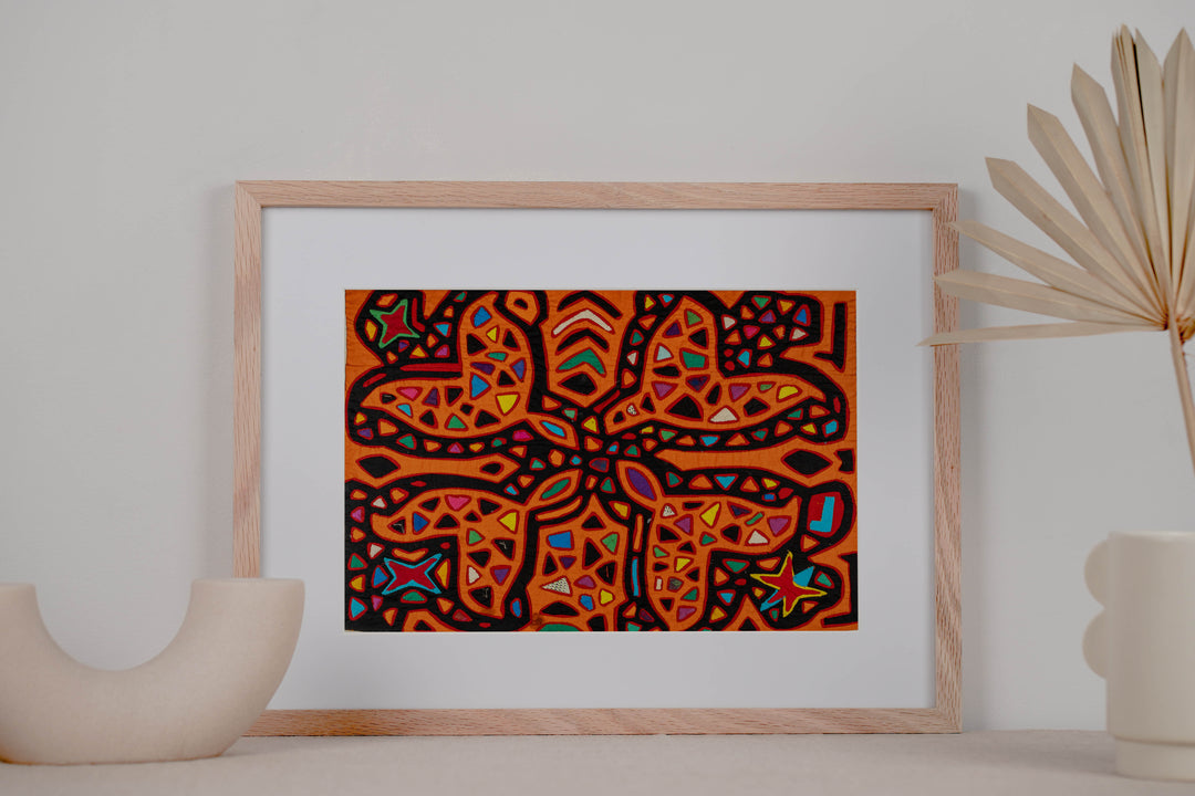 Psychedelic Orange Tulip Flowers Museum Quality Mola