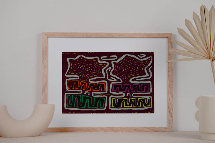 Burgundy And Blue Twin Sisters Mola