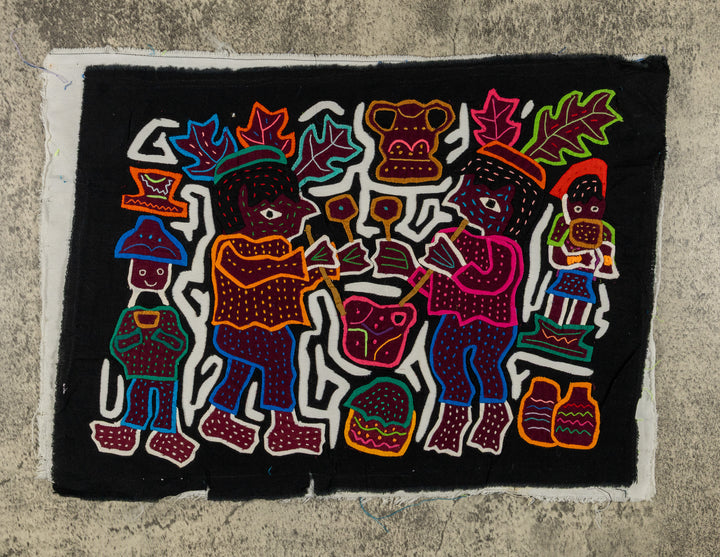 Flute And Macaras In The San Blas Islands Mola