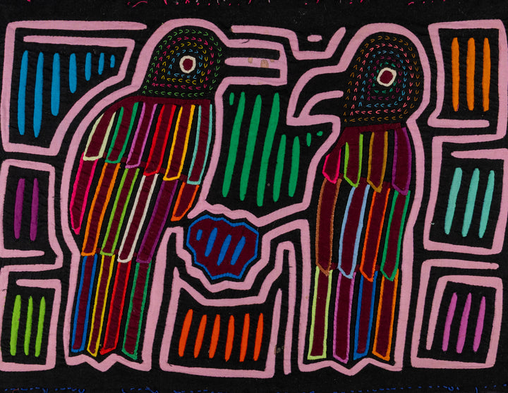 Pink And Black Bird Talk Mola