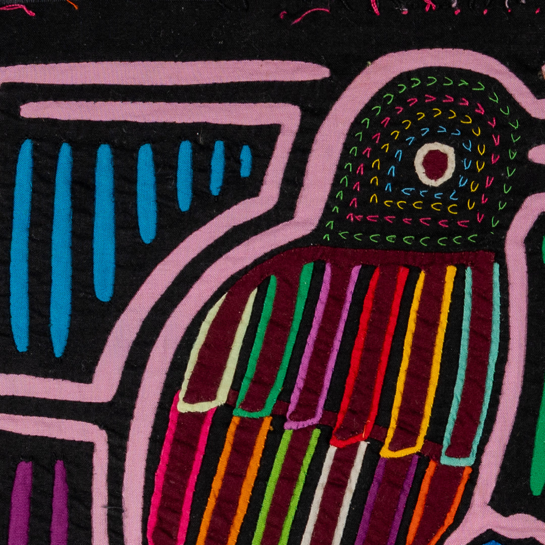 Pink And Black Bird Talk Mola
