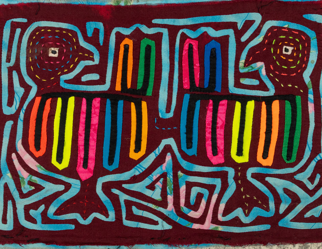 Burgundy And Blue Bird Of A Feather Mola