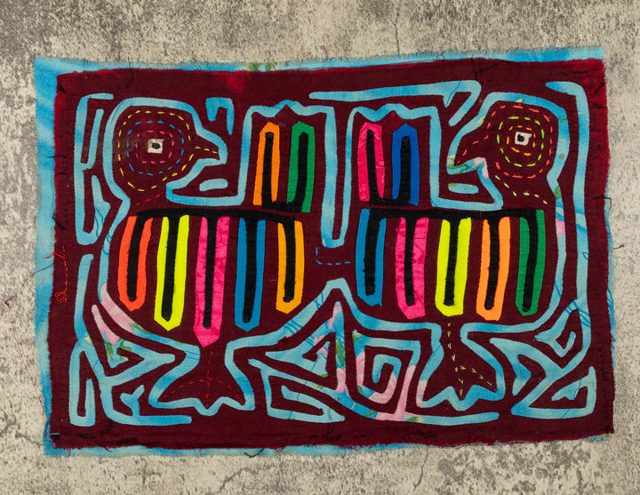 Burgundy And Blue Bird Of A Feather Mola