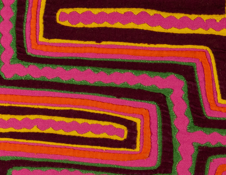 Burgundy Pink And Yellow Classic Design Mola