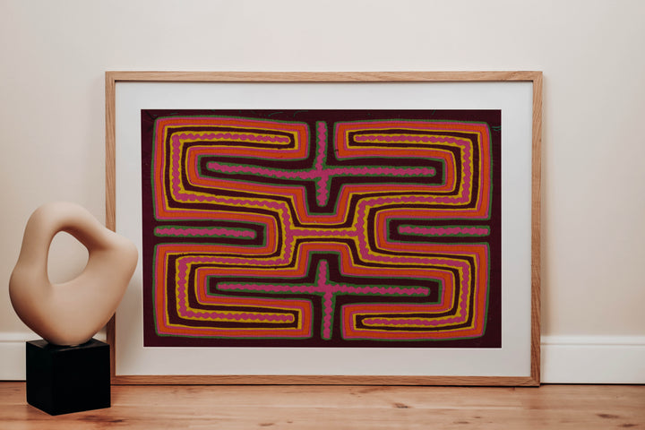 Burgundy Pink And Yellow Classic Design Mola