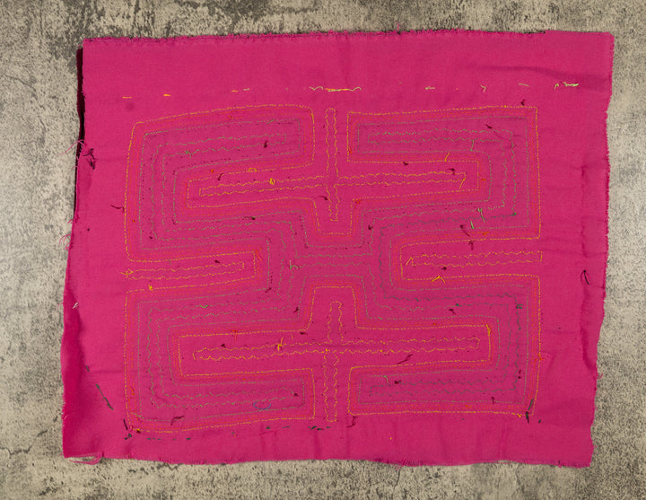 Burgundy Pink And Yellow Classic Design Mola