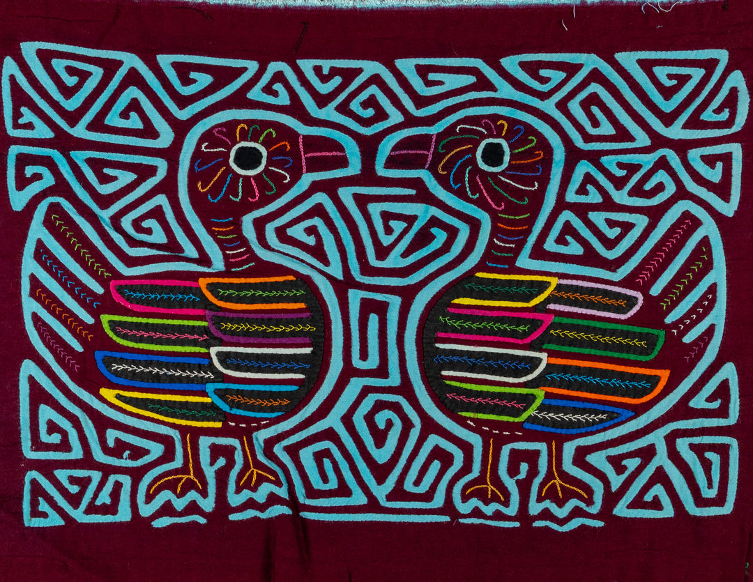 Burgundy And Turquoise Two Ducks A&
