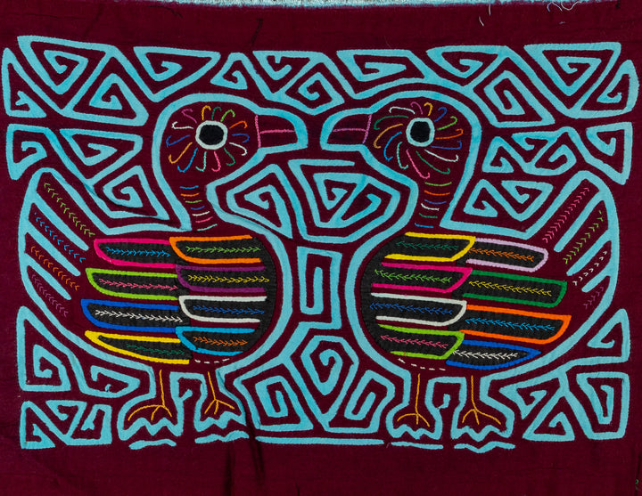 Burgundy And Turquoise Two Ducks A&