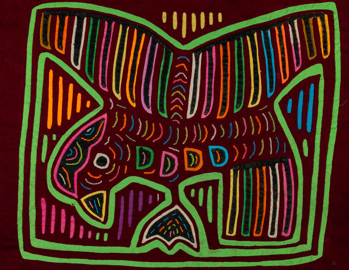 Burgundy And Green Hawk Bird On The Hunt Mola