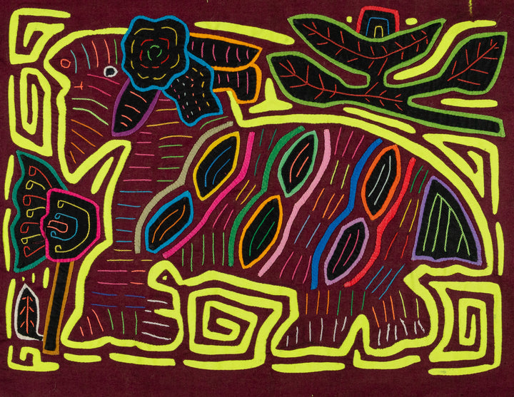 Burgundy And Chartreuse Rainforest Jungle Critter Mola