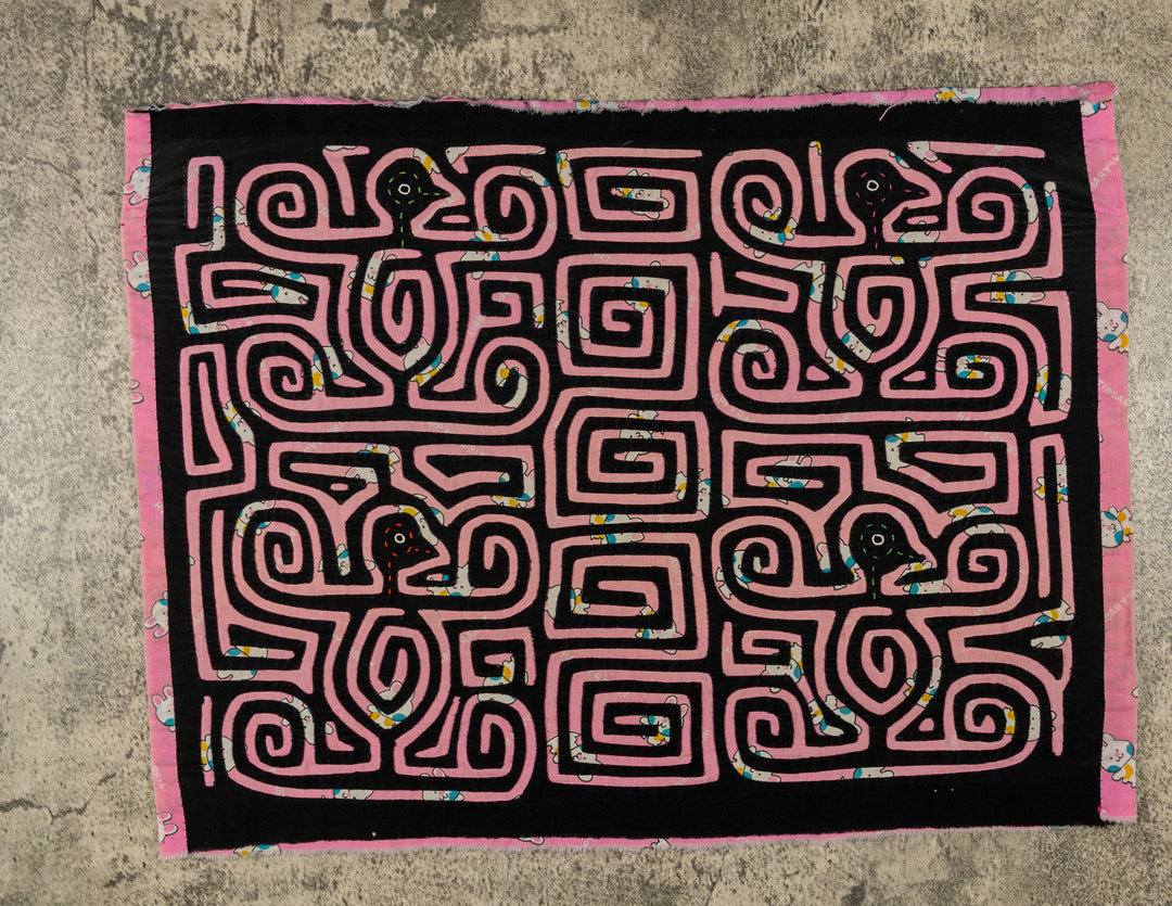Black And Pink Kitty Cat Material Mola