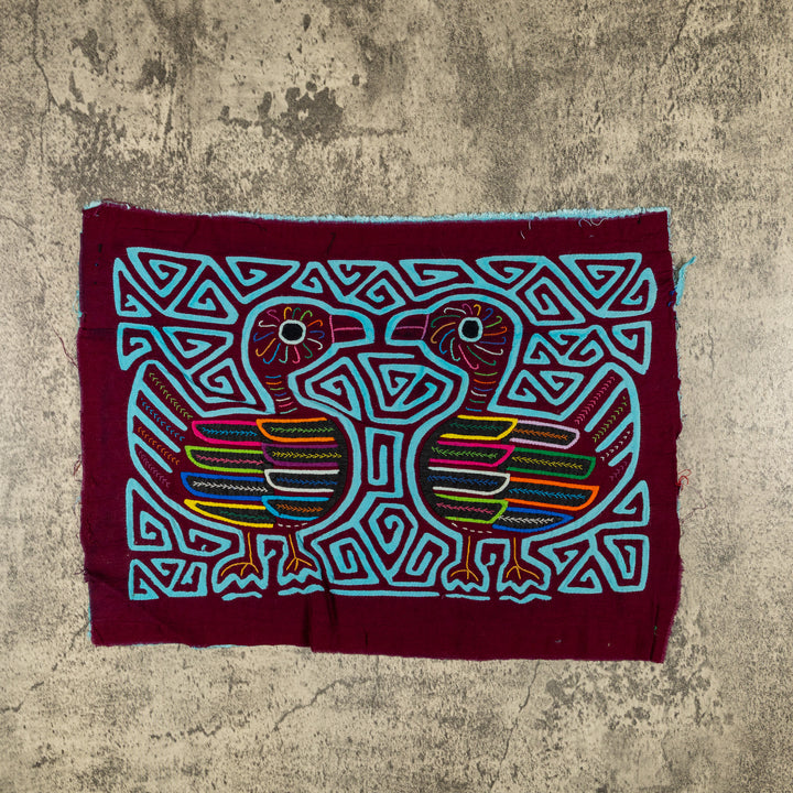 Burgundy And Turquoise Two Ducks A&
