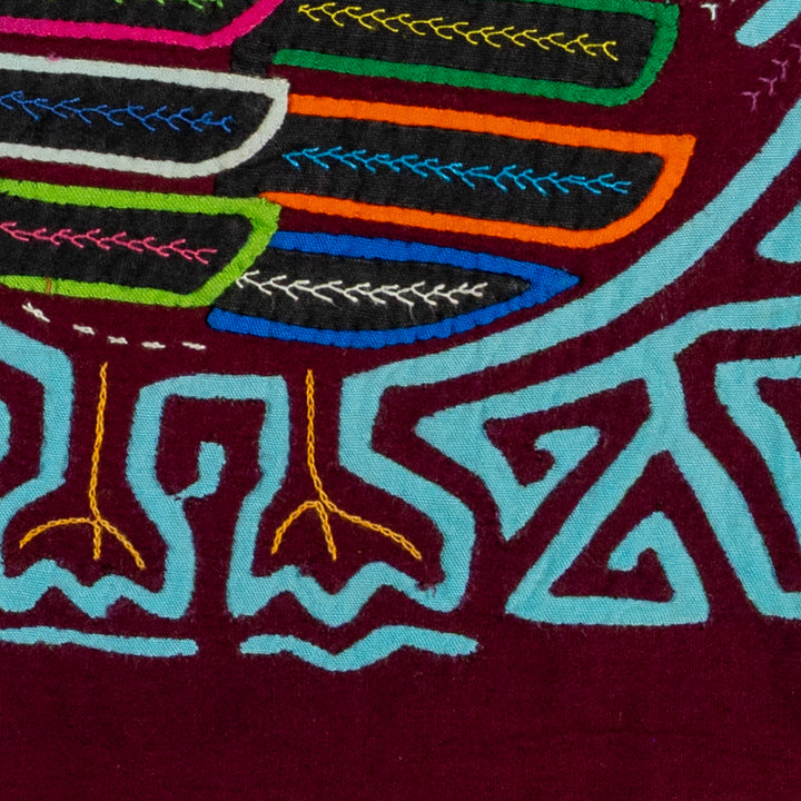 Burgundy And Turquoise Two Ducks A&
