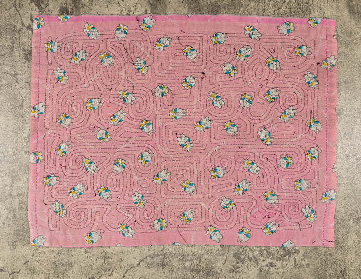 Black And Pink Kitty Cat Material Mola