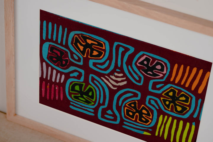 Burgundy And Turquoise Tropical Snowflake Mola