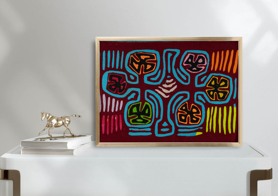 Burgundy And Turquoise Tropical Snowflake Mola