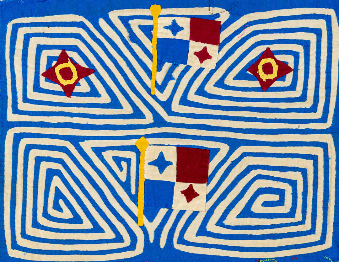 Vintage Red White And Blue Patriotic Panamanian Flag Mola