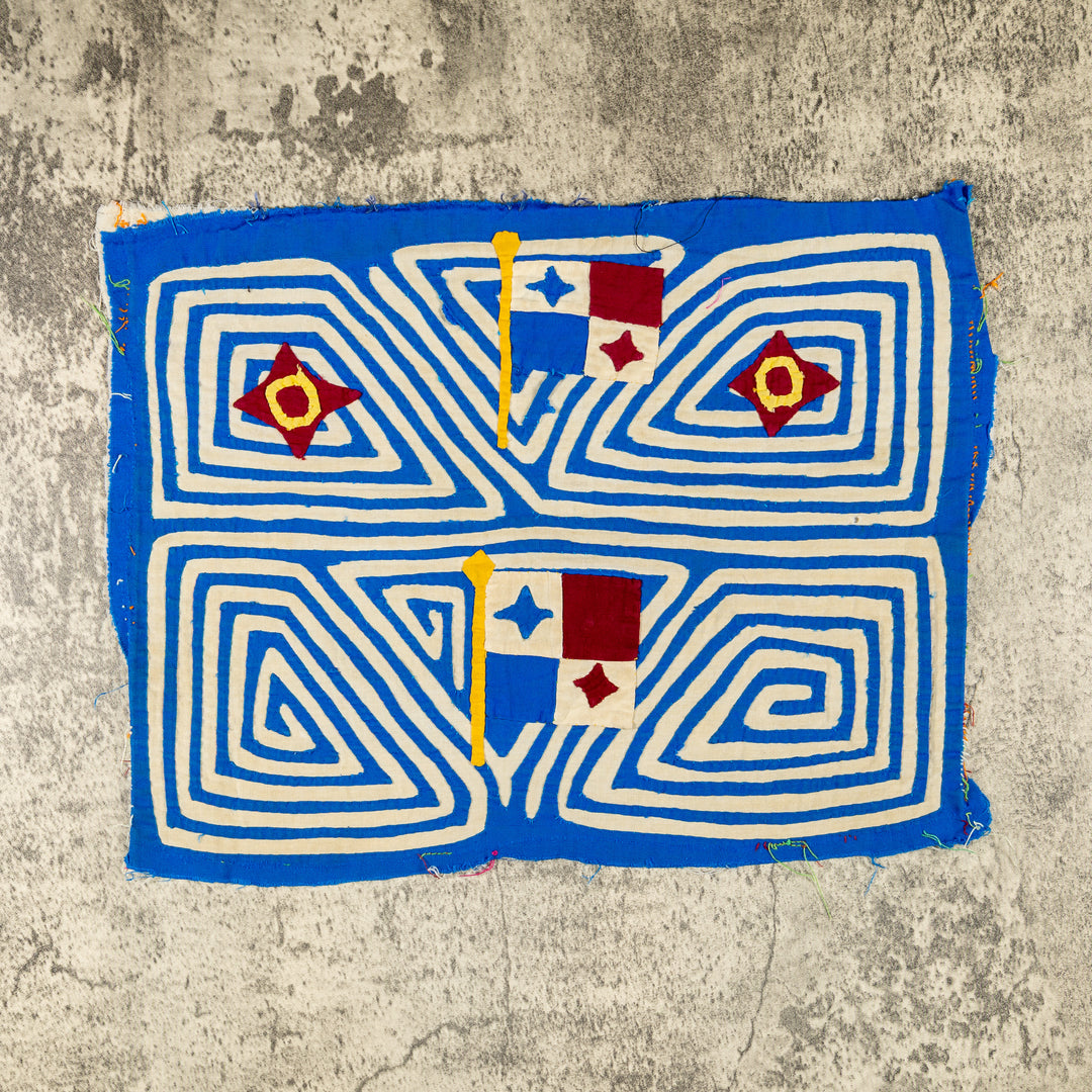 Vintage Red White And Blue Patriotic Panamanian Flag Mola