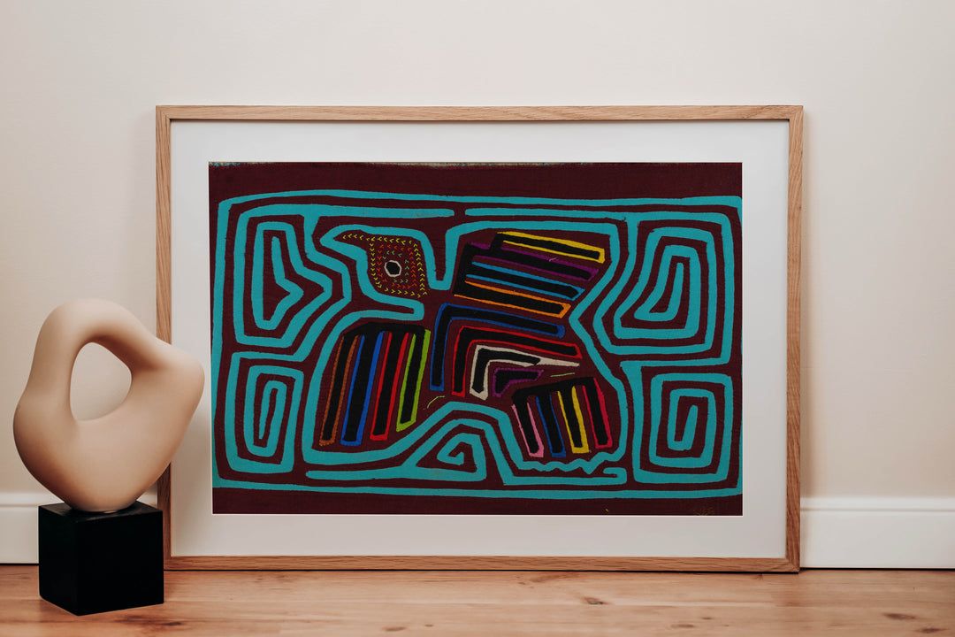 Burgundy And Turquoise Peace Dove Mola