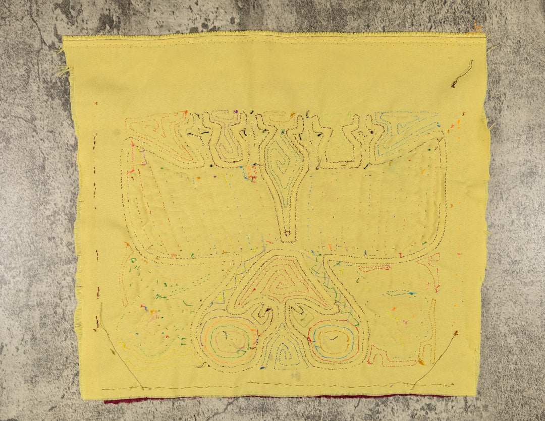 Burgundy And Yellow Optical Illusion Mola