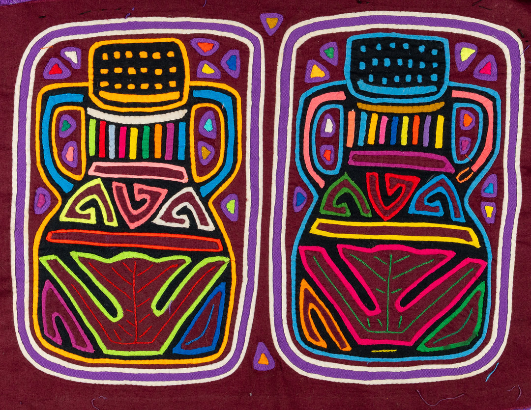 Burgundy Optical Illusion Monkey Mola