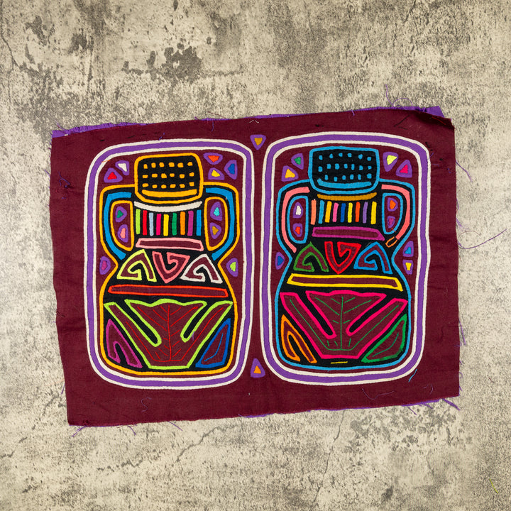 Burgundy Optical Illusion Monkey Mola