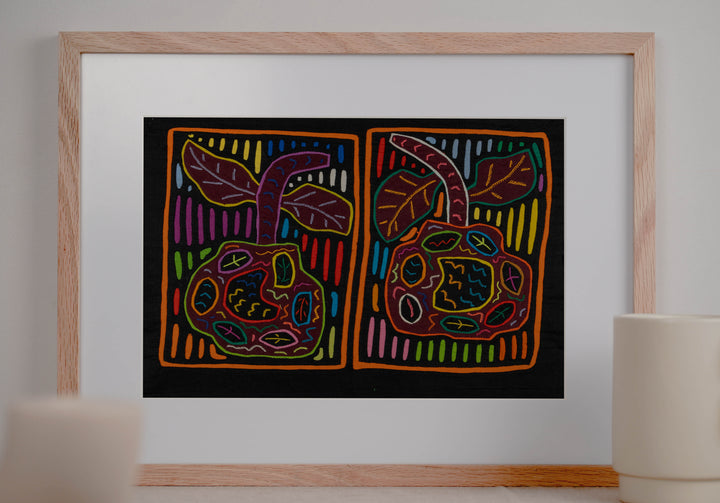 Black And Orange Tropical Fruit Mola