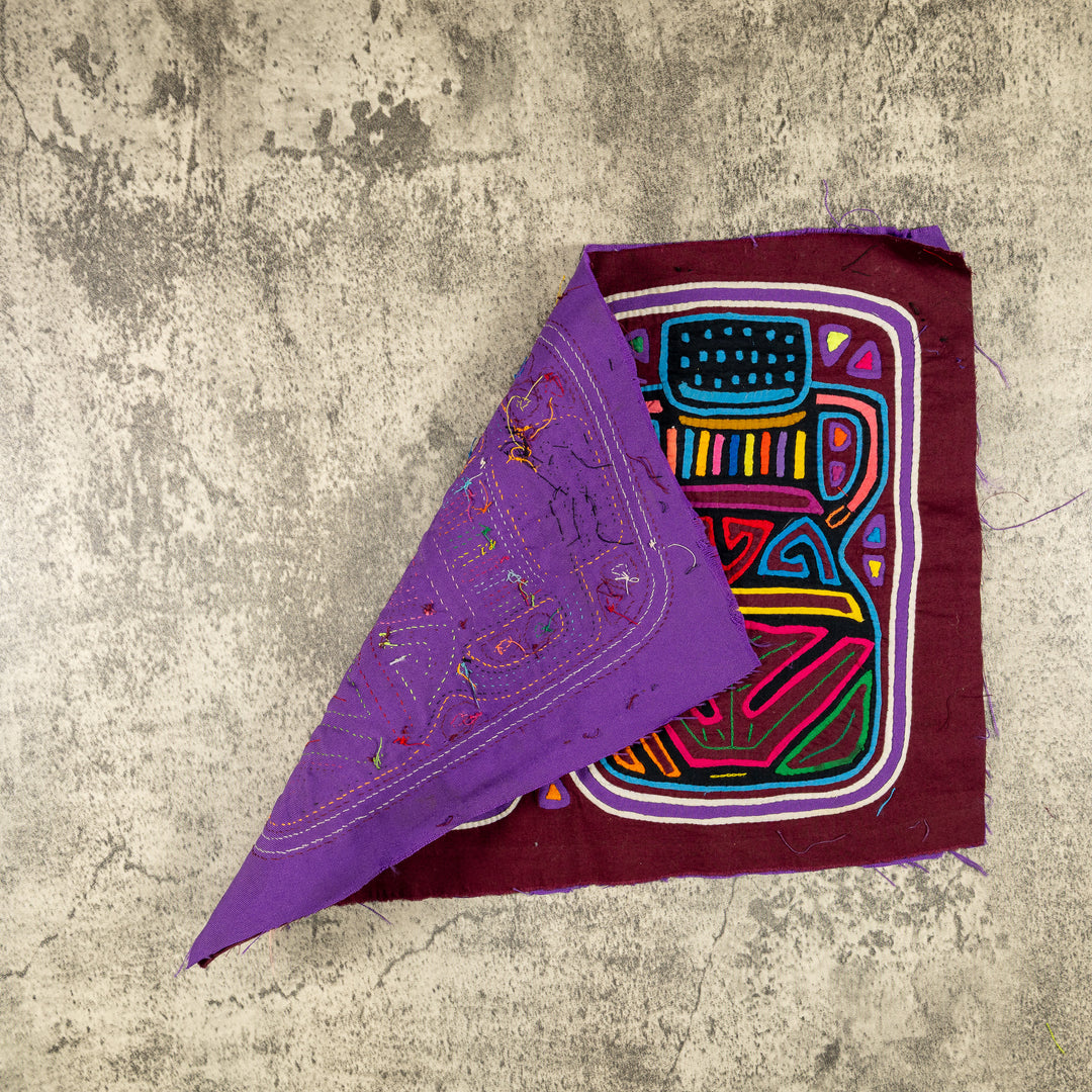 Burgundy Optical Illusion Monkey Mola