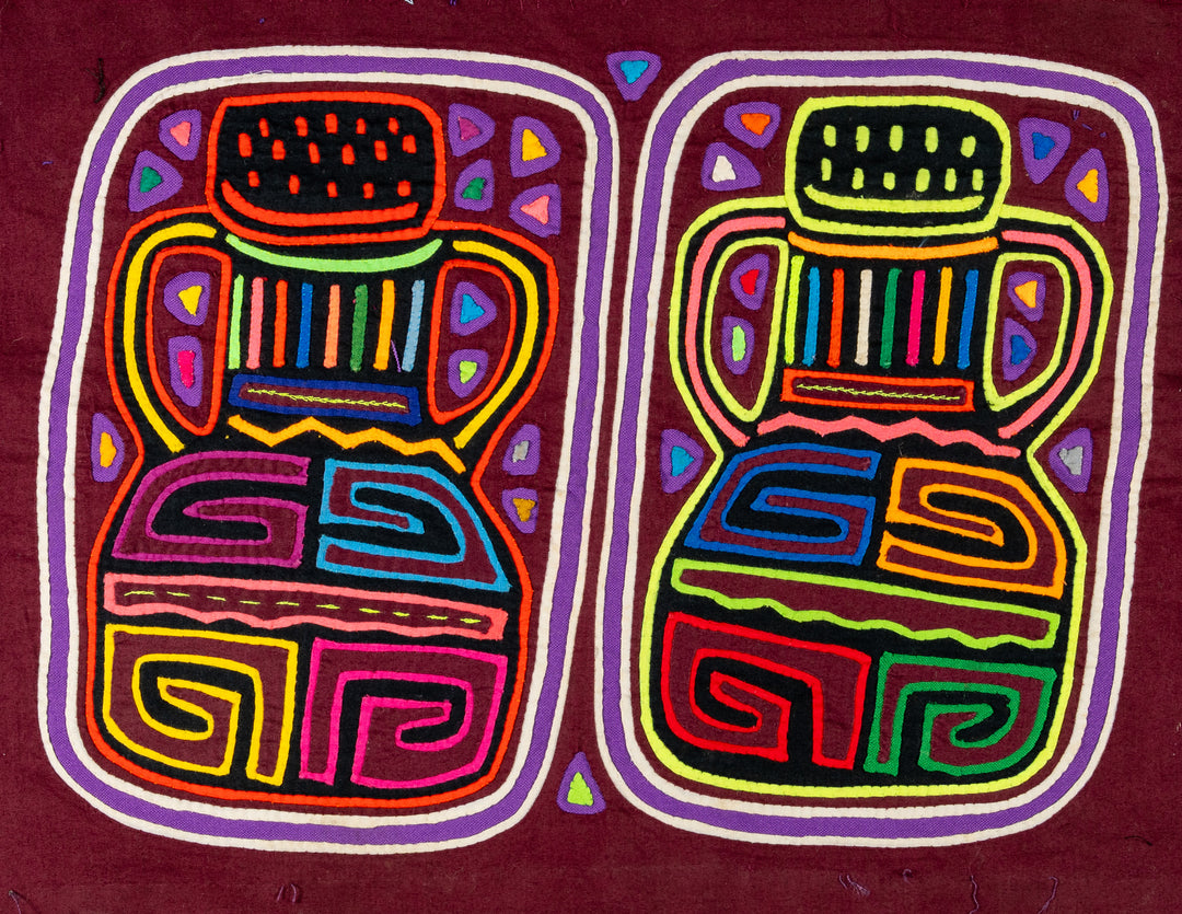 Burgundy Optical Illusion Monkey Mola