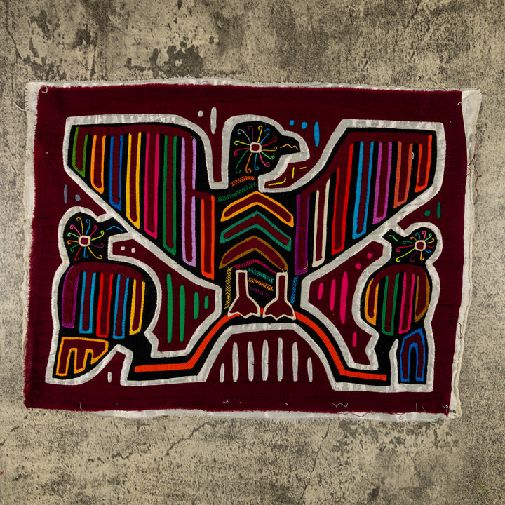 Maroon And Silver Thunderbird With Chicks Mola