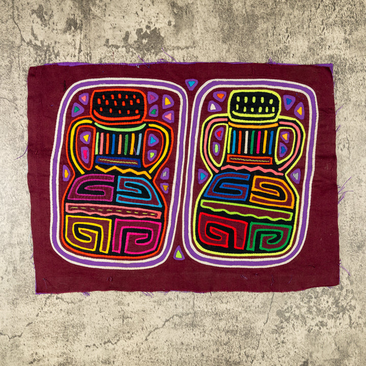 Burgundy Optical Illusion Monkey Mola