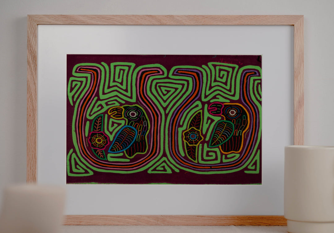 Burgundy And Green Parrot Bird In Vase Mola