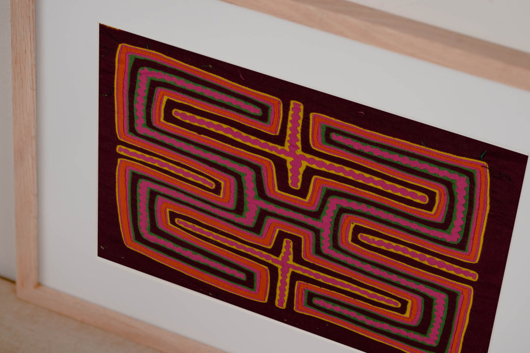 Burgundy Pink And Yellow Classic Design Mola