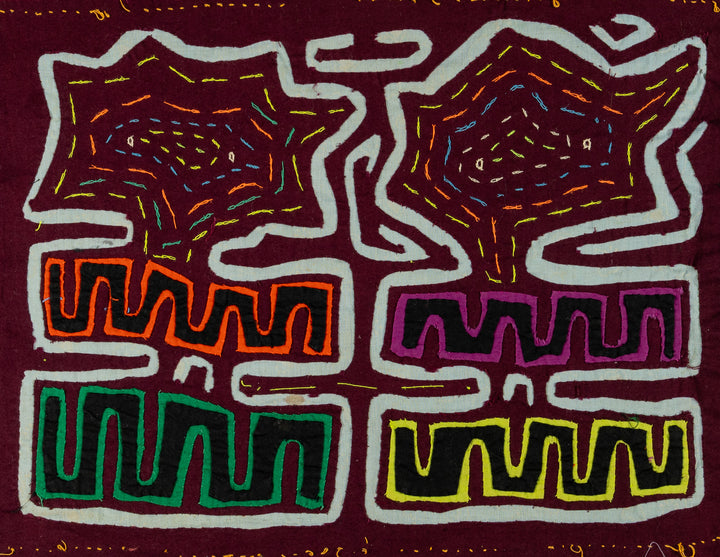 Burgundy And Blue Twin Sisters Mola