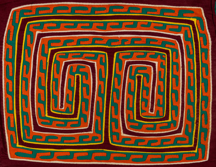 Orange And Green Hermit Crab Trail Design Mola