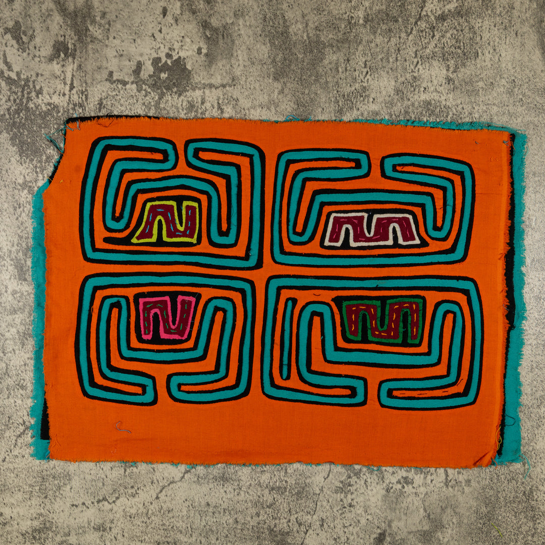 Orange And Turquoise Classic Design Mola