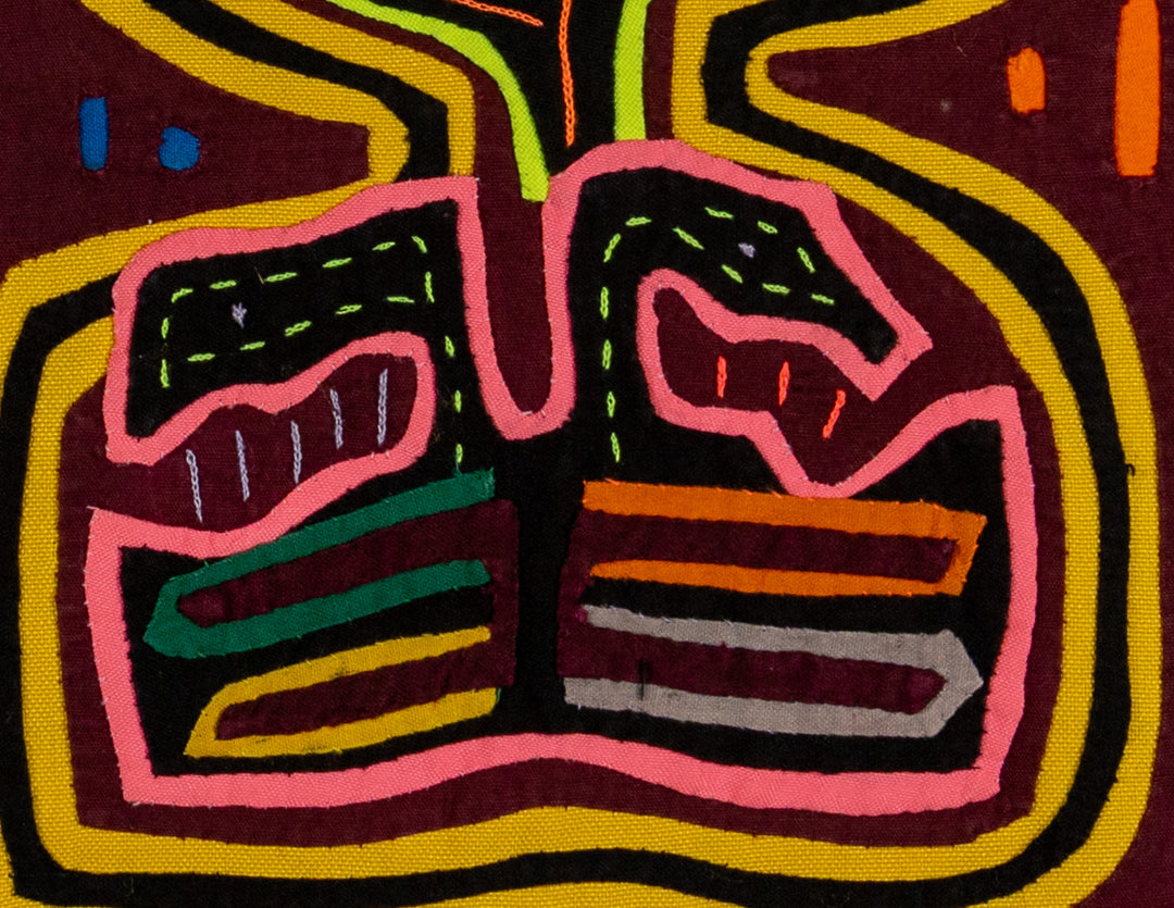 Burgundy And Gold Optical Illusion Mola