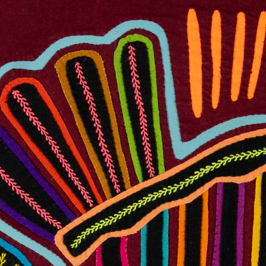 Burgundy And Turquoise Jungle Bird Mola