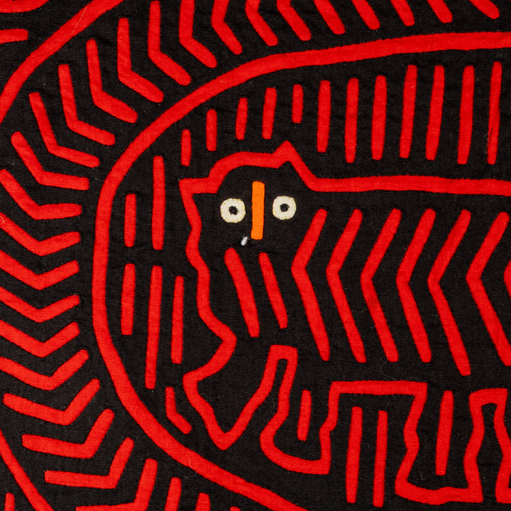 Black And Red Cheshire Cat Museum Quality Mola